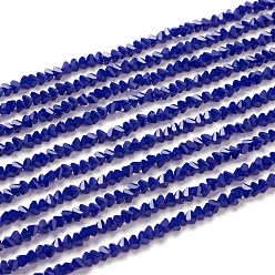 Dark Blue Glass Beads Strands, Imitation Jade Glass, Faceted, Polygon, Dark Blue, 2.5x2.5x2.5mm, Hole: 0.7mm, about 150pcs/strand, 13.39''(34cm)