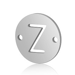Letter Z Conectores de enlaces de acero de titanio, plano y redondo con la letra, color acero inoxidable, letter.z, 12x0.8 mm, agujero: 0.8 mm
