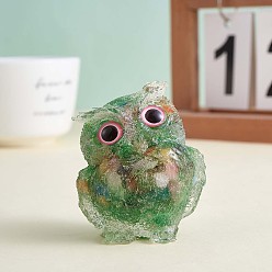 Green Crystal Owl Figurine Collectible, Crystal Owl Glass Figurine, Crystal Owl Figurine Ornament, for Home Office Decor Gifts Owl Lovers, Green, 60x51x43mm