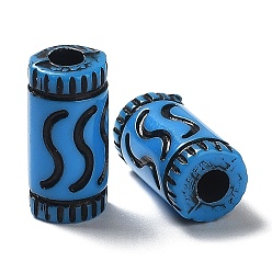 Dodger Azul Abalorios de acrílico opacos, estilo artesanal, columna, azul dodger, 14x7 mm, agujero: 2.5 mm, Sobre 1428 unidades / 500 g