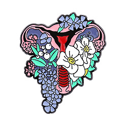 Colorful Alloy Enamel Pins, Uterus, Colorful, 37x30mm