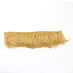 Or Cheveux de perruque de poupée de coiffure frange courte fibre haute température, pour bricolage fille bjd making accessoires, or, 1.97 pouce (5 cm)