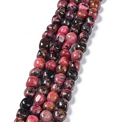Rhodonite Natural Rhodonite Beads Strands, Nuggets Tumbled Stone, 6.5~15x7~14x7~14mm, Hole: 1~1.4mm, about 32~33pcs/strand, 15.16~ 15.75 inch(38.5~40cm)