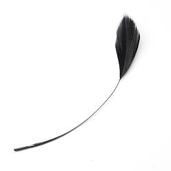 Negro Accesorios de vestuario de moda de plumas de ganso, negro, 130~190x12~38 mm