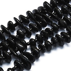 Turmalina Perlas naturales turmalina negro hebras, con granos de la semilla, piso, 7~13x8~9x3~4 mm, agujero: 1 mm, sobre 68 unidades / cadena, 14.76'' (37.5 cm)