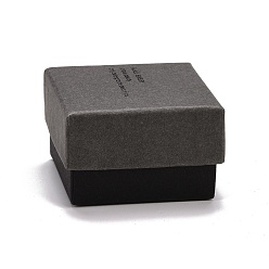 Серый Прямоугольник картона кольца коробки, с черной губкой внутри, серые, 5x5x3.25 см