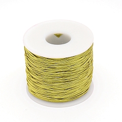 Champagne Yellow Golden Silk Elastic Thread, with Latex Thread & Plastic Spool, Champagne Yellow, 1mm, 100m/roll
