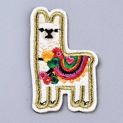Colorido Apliques de alpaca, tela de bordado computarizada para planchar / coser parches, accesorios de vestuario, colorido, 67x39x1.5 mm