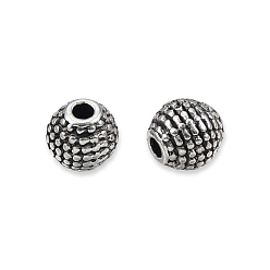 Antique Silver Tibetan Style Alloy Beads, Cadmium Free & Lead Free, Round, Antique Silver, 5.5mm, Hole: 1.6mm, about 2080pcs/1000g