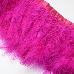 Deep Pink Fashion Feather Cloth Strand Costume Accessories, Deep Pink, 120~190x28~56mm, about 2m/bag