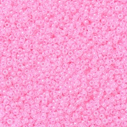 (RR518) Розовая Вата на Подкладке Миюки круглые бусины рокайль, японский бисер, (518) сладкая вата розовая на подкладке, 11/0, 2x1.3 мм, Отверстие : 0.8 мм , около 5500 шт / 50 г