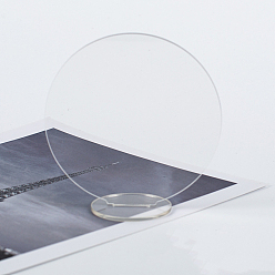 Clair Support de cadre photo vierge en acrylique, ronde, clair, tour: 100x97.3 mm