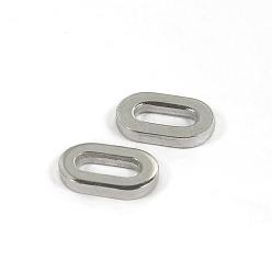 Stainless Steel Color 304 Stainless Steel Linking Rings, Oval, Stainless Steel Color, 9x5.8x1.5mm, Hole: 2.5x6mm