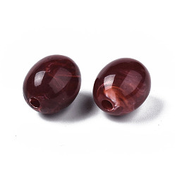Dark Red Acrylic Beads, Imitation Gemstone Style, Barrel, Dark Red, 13x10mm, Hole: 2mm, about 550pcs/500g