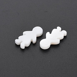 Floral White Natural Freshwater Shell Beads, Undyed, Boy, Floral White, 16.5x9x2.5mm, Hole: 0.7~0.9mm