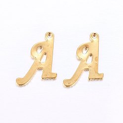 Letter A 201 Stainless Steel Pendants, Letter, Golden, Letter.A, 14x11.5x1mm, Hole: 1mm