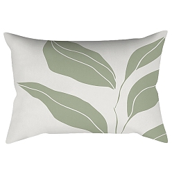 Leaf Green Series Nordic Style Geometry Abstract Polyester Throw Pillow Covers, Cushion Cover, for Couch Sofa Bed, Rectangle, Leaf, 300x500mm