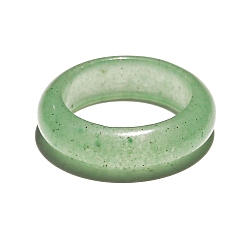 Green Aventurine Natural Green Aventurine Finger Rings, Inner Diameter: 18~20mm