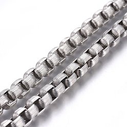 Stainless Steel Color 304 Stainless Steel Box Chains, Unwelded, Stainless Steel Color, 8mm, Link: 8x7.5x4.5mm