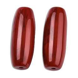 Темно-Красный Бусины из cмолы, имитация драгоценных камней, баррель, темно-красный, 40x15 мм, отверстие : 2.8~3 мм