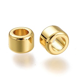 Golden Brass Spacer Beads, Long-Lasting Plated, Column, Golden, 7x5mm, Hole: 4mm