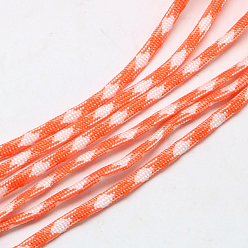 Orange Foncé 7 âmes intérieures cordes en polyester et spandex, pour la fabrication de bracelets en corde, orange foncé, 4mm, environ 109.36 yards (100m)/paquet, 420~500g / bundle