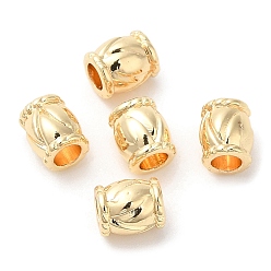 Real 14K Gold Plated Rack Plating Brass Beads, Long-Lasting Plated, Cadmium Free & Lead Free, Barrel, Real 14K Gold Plated, 5.5x4.5mm, Hole: 4mm