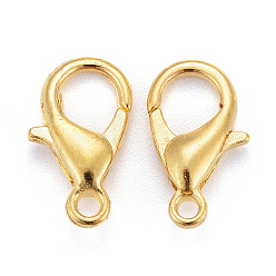 Golden Zinc Alloy Lobster Claw Clasps, Parrot Trigger Clasps, Cadmium Free & Lead Free, Golden, 14x8mm, Hole: 1.8mm