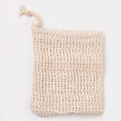 Melocotón de Soplo Bolsa de jabón de lino de moda, bolsa de ahorro de jabón para la ducha bolsa de jabón fregado bolsa de malla, peachpuff, 12x9 cm