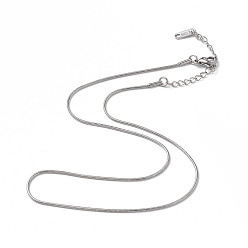 Stainless Steel Color 304 Stainless Steel Round Snake Chain Necklace for Men Women, Stainless Steel Color, 15.83 inch(40.2cm)