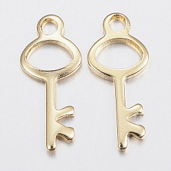 Golden 304 Stainless Steel Charms, Key, Golden, 15x6x1mm, Hole: 1.5mm