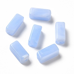 Cornflower Blue Transparent Acrylic Beads, Two Tone, Cuboid, Cornflower Blue, 13.5x5.5x5.5mm, Hole: 1.6mm, about: 1150pcs/500g