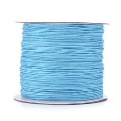 Темно-Голубой Нейлоновая нить, ювелирные изделия шнур нейлона для пользовательских ювелирных изделий делает тканые, глубокое синее небо, 0.6 мм, около 142.16 ярдов (130 м) / рулон