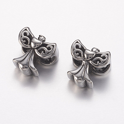 Antique Silver 304 Stainless Steel Beads, Angel, Antique Silver, 14.5x14x10mm, Hole: 5.5mm