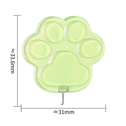 Citron Vert Enfile-aiguilles en plastique en forme de griffe de chat, outils de guide-fil, avec crochet en fer nickelé, lime, 3.36x3.1 cm