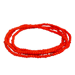 Red Colorful Multilayered Beaded Beach Chain for Women's Bohemian Summer Style, Red, size 1