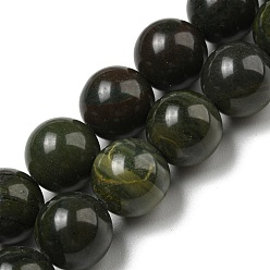 Otro Jaspe Hileras de perlas de jaspe de otoño verde africano natural, rondo, 10 mm, agujero: 1 mm, sobre 40 unidades / cadena, 15.87'' (40.3 cm)