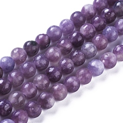 Lepidolite Natural Lepidolite/Purple Mica Stone Beads Strands, Round, 8mm, Hole: 1.2mm, about 47pcs/strand, 15.55 inch(39.5cm)