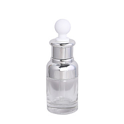 WhiteSmoke Empty Glass Dropper Bottles, for Essential Oils Aromatherapy Lab Chemical, with Plastic Cover, Refillable Bottle, White, 10x3.8cm, Capacity: 20ml(0.68fl. oz)