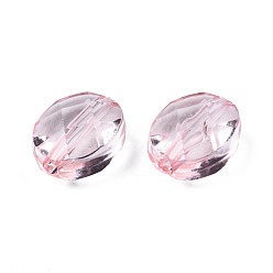 Pink Perles acryliques transparentes, ovale, rose, 10x8x5.5mm, Trou: 1.5mm, environ1550 pcs / 500 g