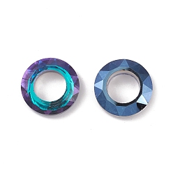 Blue Electroplate Glass Linking Rings, Crystal Cosmic Ring, Prism Ring, Faceted, Back Plated, Round Ring, Blue, 20x5~5.5mm, Inner Diameter: 11mm