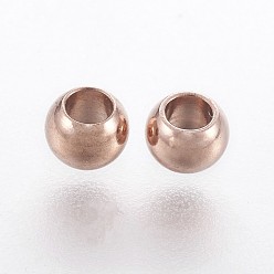 Rose Gold 201 Stainless Steel Beads, Rondelle, Rose Gold, 2.9x4mm, Hole: 1.8mm