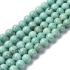Howlite Natural Howlite Beads Strands, Dyed & Heated, Round, 10mm, Hole: 1.4mm, about 40pcs/strand, 15.55 inch(39.5cm)