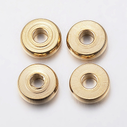Oro Revestimiento iónico (ip) 304 cuentas espaciadoras de acero inoxidable, buñuelo, dorado, 8x2.5 mm, agujero: 3 mm