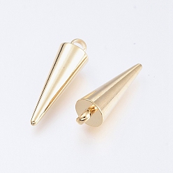 Golden 304 Stainless Steel Pendants, Spike/Cone, Golden, 18x5mm, Hole: 2mm