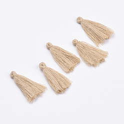 Bois Solide Décorations de gland faites à la main en polycoton (polyester coton), décorations pendantes, burlywood, 29~35mm
