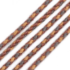 Sienna Polyester Braided Cords, Sienna, 2mm, about 100yard/bundle(91.44m/bundle)