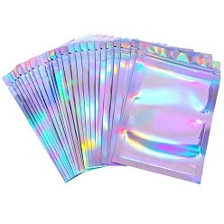 Colorful Laser Plastic Zip Lock Bags, Resealable Packaging Bags, Rectangle, Colorful, 20x14cm