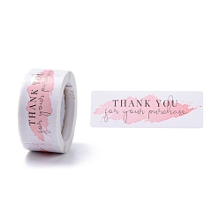 Pink Self-Adhesive Paper Gift Tag Youstickers, Rectangle Thank You Stickers Labels, for Small Business, Pink, 2.9x6x0.01cm, 120pcs/roll