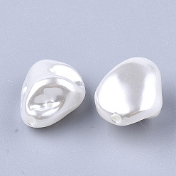 Creamy White ABS Plastic Imitation Pearl Beads, Nuggets, Creamy White, 16.5x13x10mm, Hole: 1.8mm, about 516pcs/500g